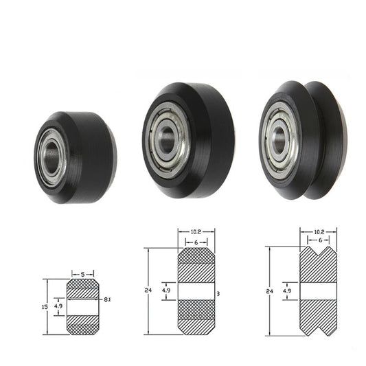 10pcs CNC Wheels Plastic POM Small&amp;Big Passive Round wheel perlin wheel &amp; V-type for V-Slot C-Beam 3d printer parts customize