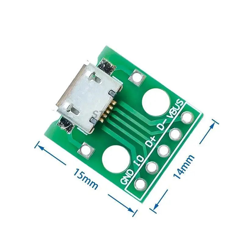 Custom  10pcs MICRO USB To DIP Adapter 5pin Female Connector B Type PCB Converter Breadboard USB-01 Switch Board SMT Mother Seat