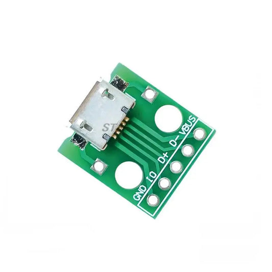 Custom  10pcs MICRO USB To DIP Adapter 5pin Female Connector B Type PCB Converter Breadboard USB-01 Switch Board SMT Mother Seat