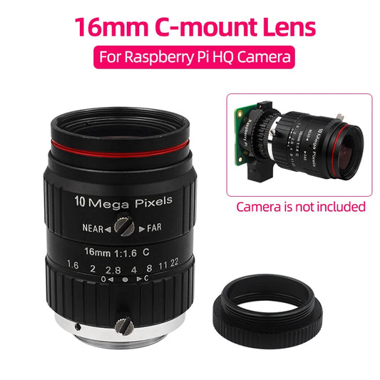 Custom 16mm Lens C-mount Camera Lens for     Pi High Quality Camera 12.3 MP HQ Camera Mocule