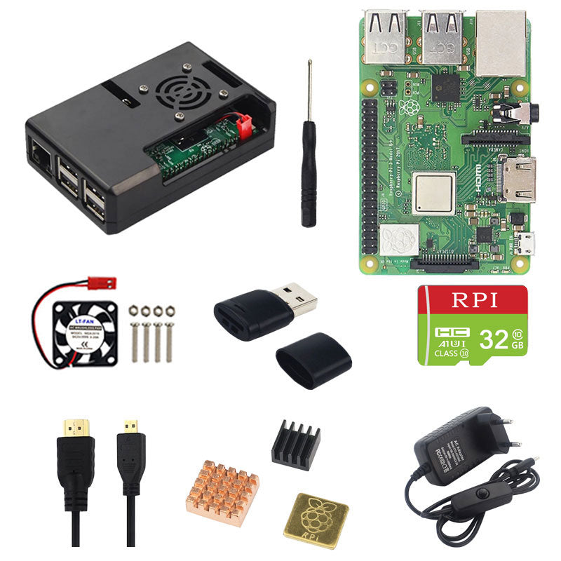 Original Raspberry Pi 3 Model B Plus with WiFi ABS Case+CPU Fan+3A Power with ON/OFF Switch+Heat Sink Raspberry Pi 3B+ customize