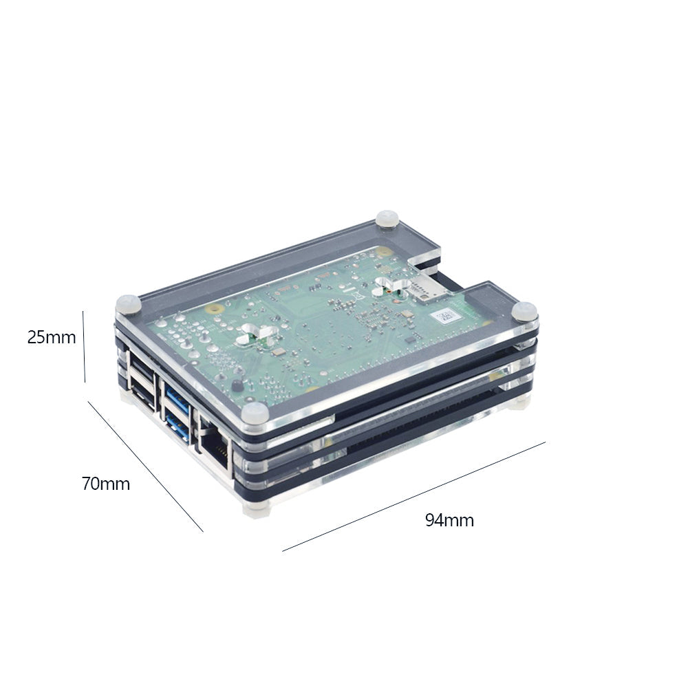 Custom OEM Raspberry Pi 3 B+ (Plus) 9 Layers Acrylic Case/ Enclosure/ Shell with Cooling Fan + Fan Cover + Heat sink Kit LT-4B210