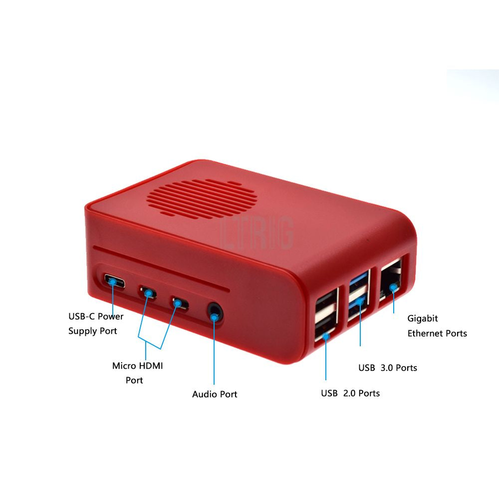 Raspberry pi 4 Case with RGB LED Cooling Fan ABS Case Red White change color Housing Protect Shell for Raspberry Pi 4 Model B LT-4A11 customize