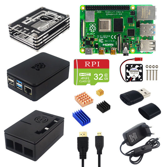 Original Raspberry Pi 4B Kit  5V 3A Power Adapter + Cooling Fan + Heat Sinks for Raspberry Pi 4 Model B customize