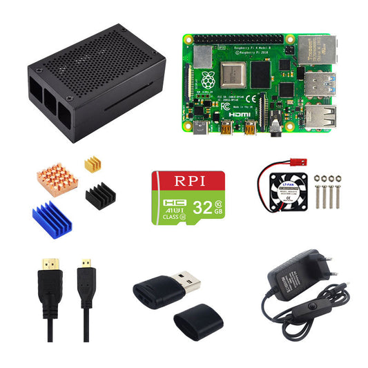 Raspberry Pi 4 Model B Kit 2GB/4GB/8GB Aluminum Case+Heat Sinks+Cooling Fan+ Card Reader+MDMI Cable+Power Adapter+pi 4 3 buyers customize