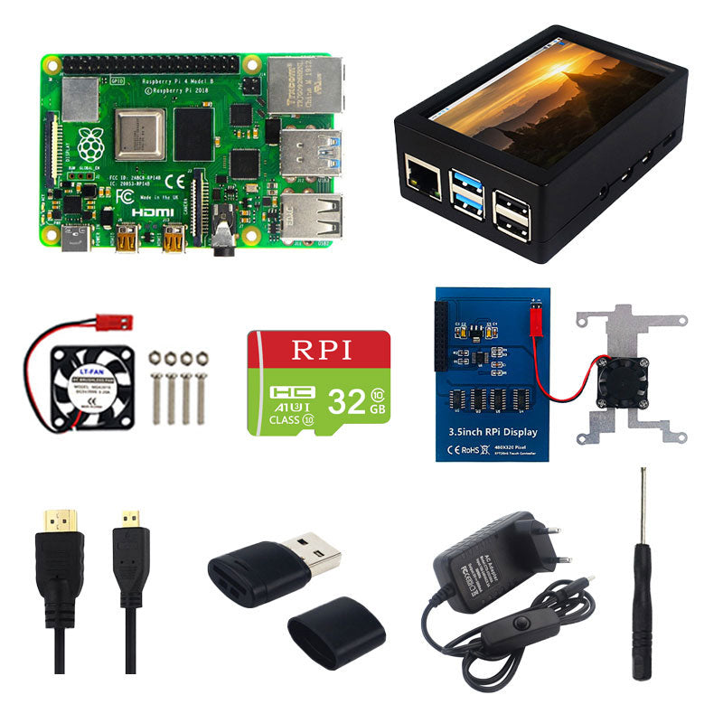 Raspberry Pi 4 Model B Kit 2GB/4GB/8GB RAM +  Case + Cooling Fan + 4K HD Video Cable + Power Supply for Raspberry Pi 4B customize