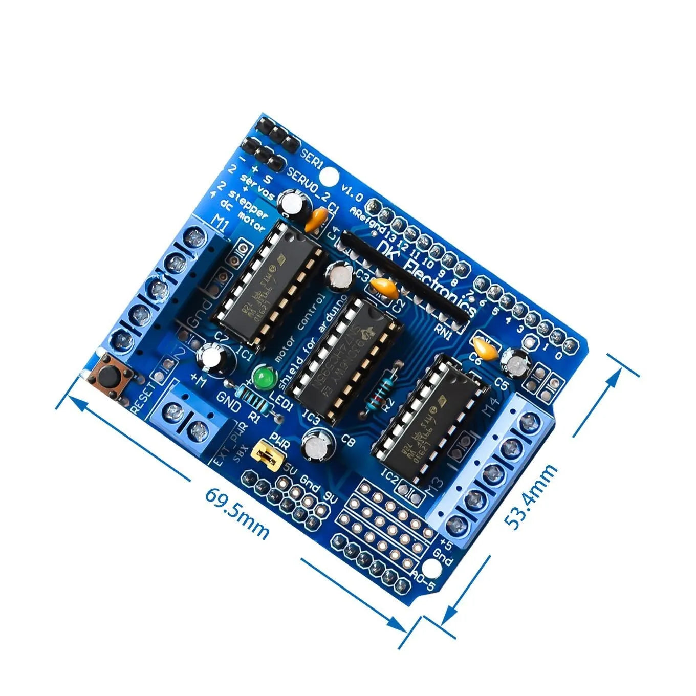 Custom 1pcs L293D Motor Drive Shield dual for arduino Duemilanove Motor drive expansion board motor control shield
