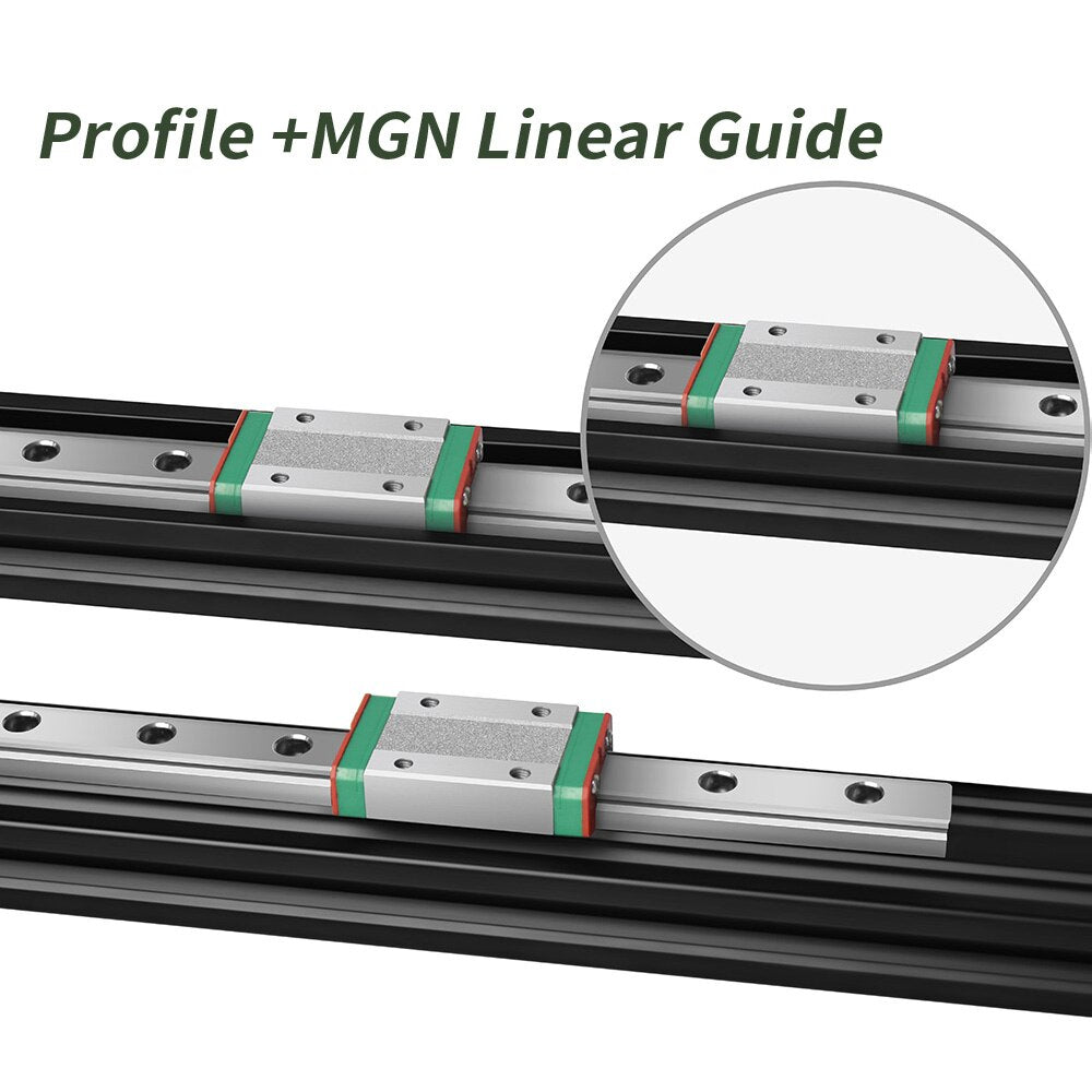 1set 2040 V-Slot Black Aluminum Profile +MGN linear guide 200/300/350/400/450/500mm for CNC laser engraving machine 3D printer customize