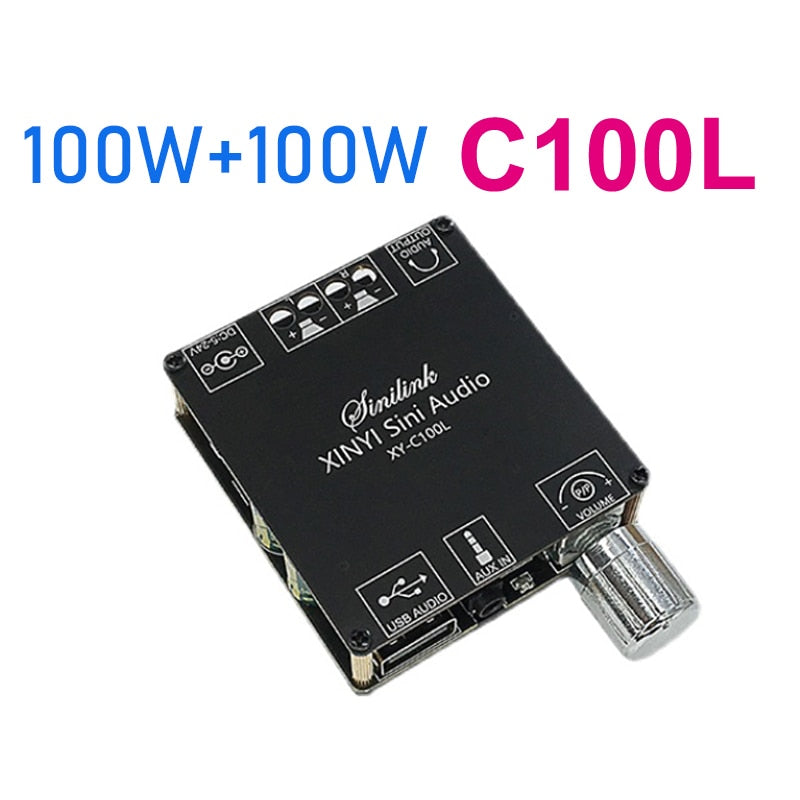 2*100W BT 5.0 Digital Power Amplifier Board  AUX Speaker 2.0 CH Stereo Home Music Wireless Module Audio AMP Customize