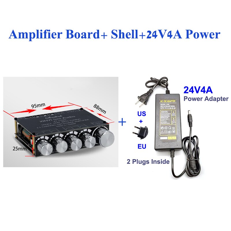 2*50W+100W Power Subwoofer BT Amplifier Board Sound Class D Home Theater Audio Stereo Equalizer AUX Amp Customize