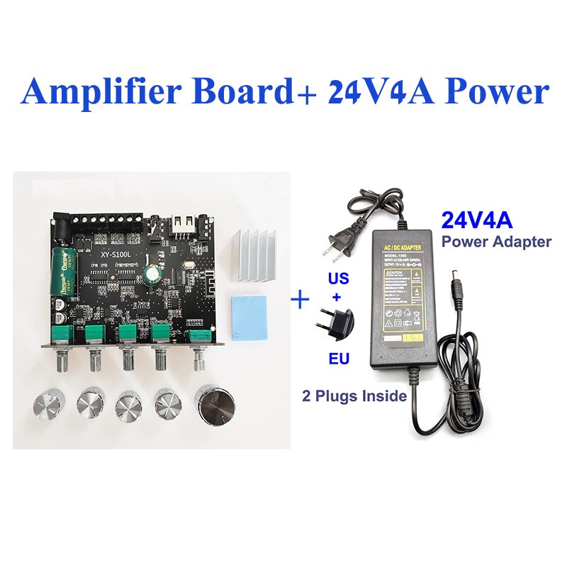 2*50W+100W Power Subwoofer BT Amplifier Board Sound Class D Home Theater Audio Stereo Equalizer AUX Amp Customize