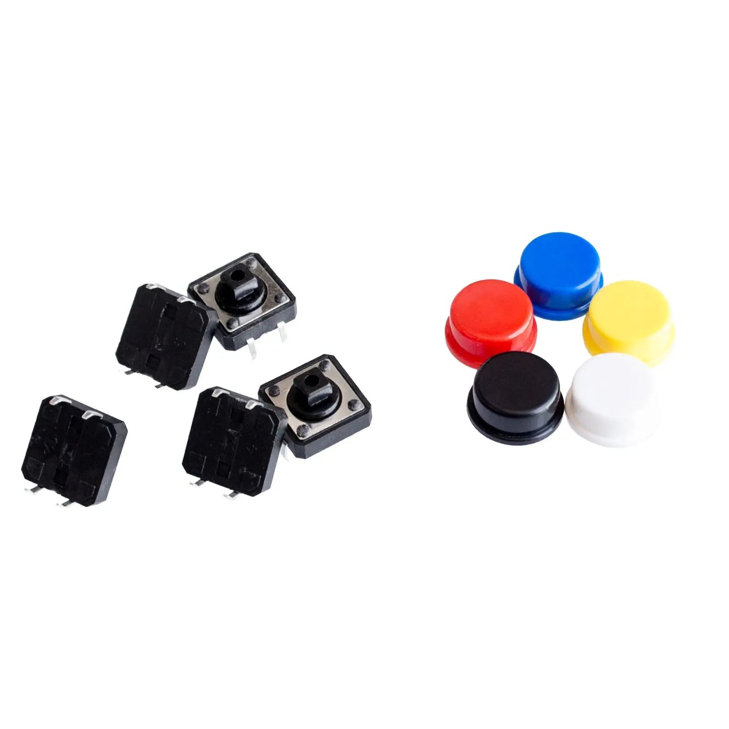 Custom 20PCS Tactile Push Button Switch Momentary 12*12*7.3MM Micro switch button + (20PCS 5 colors Tact Cap)