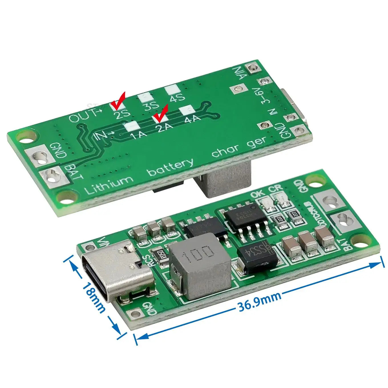 Custom 2S 3S 4S Li-ion battery charger battery protection board TypeC USB boost charging board DC3-5V