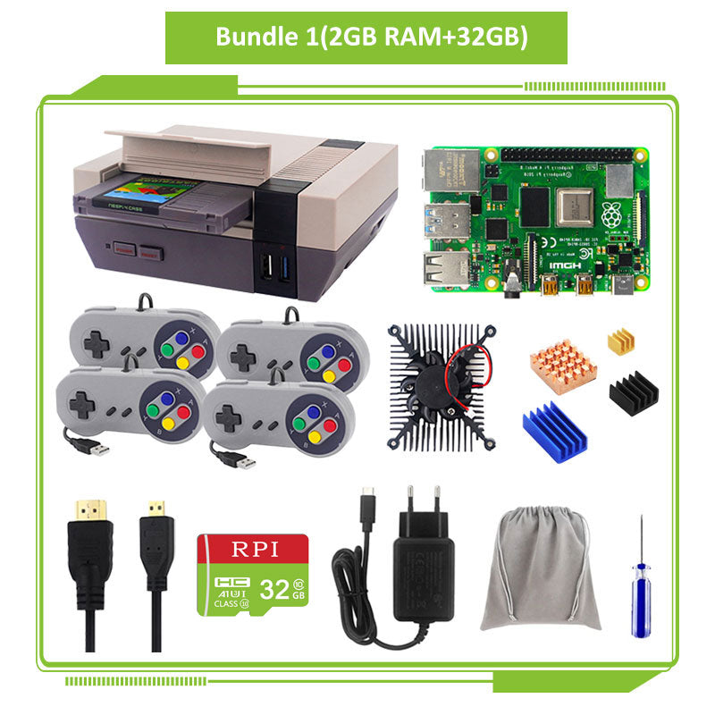 Retroflag Nespi 4 Case Raspberry Pi 4 with Case + 4K HD Video Cable + Gamepads NESPi4 CASE for Raspberry Pi 4 Model B customize