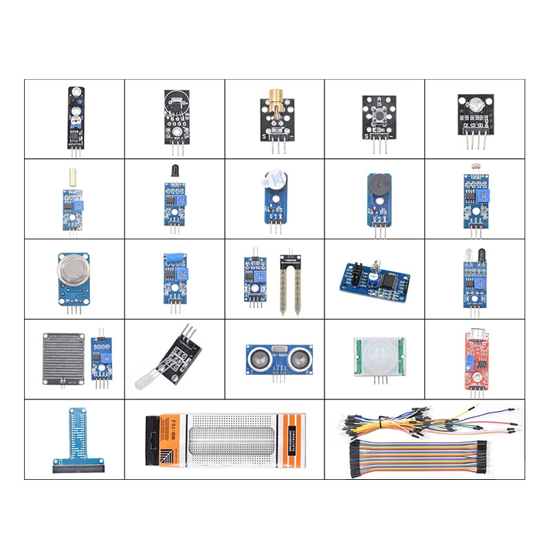 U30 24 in1 sensor kit for Arduinos raspberry pi 4 with GPIO Board, Distance module and Breadboard customize