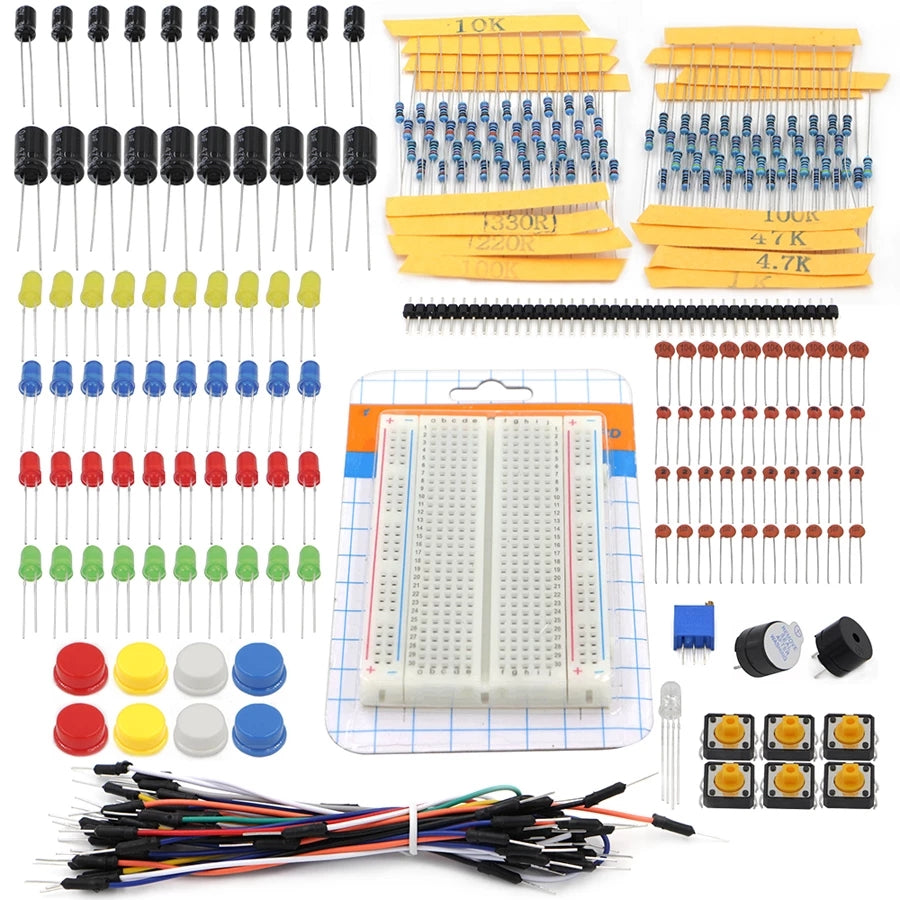 Starter Kit for Ar-du-ino Resistor /LED / Capacitor / Jumper Wires / Breadboard resistor Kit with Retail Box customize