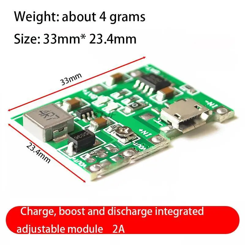 Custom 3.7V 4.2V liter 9V 5V multimeter modified 18650 lithium battery charging boost discharge integrated adjustable module 2A