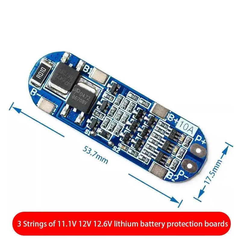 Custom 3 strings of 11.1V 12V 12.6V lithium battery protection board with overcharge and overdischarge short circuit function 10A curre