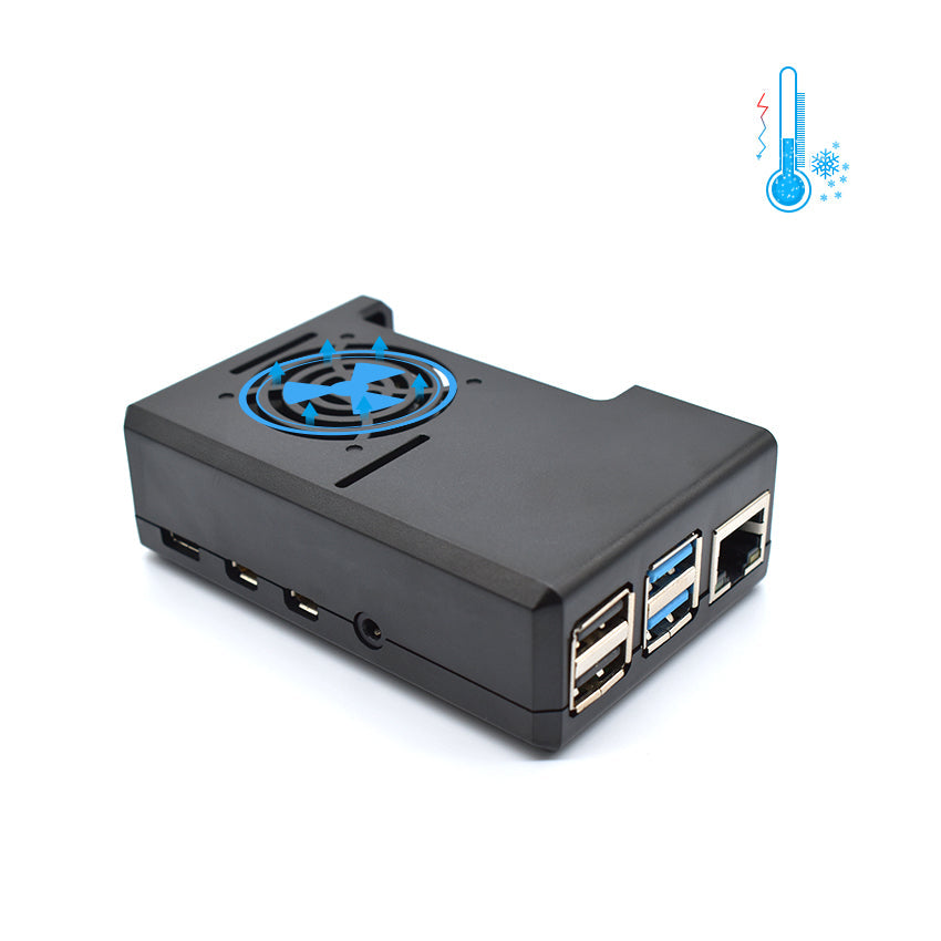 Raspberry Pi case , compatible with pi 4, can be installed with fan, reserved cable port, black LT-4A06 customize