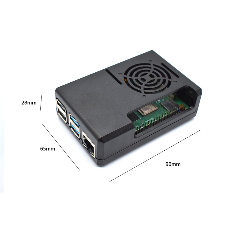 Raspberry Pi case , compatible with pi 4, can be installed with fan, reserved cable port, black LT-4A06 customize