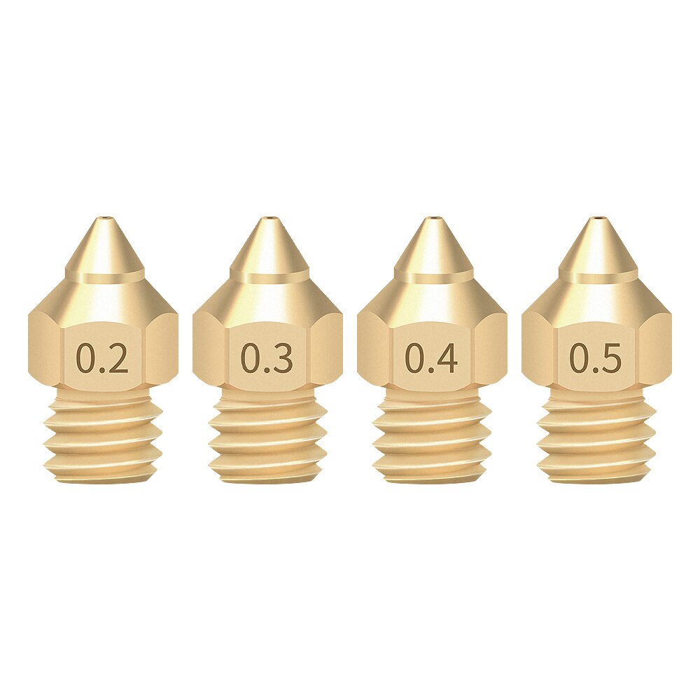 Custom 3D Printer Brass Copper TTS New Version Of Pointed MK8 Nozzle 1.75mm 0.2/0.3/0.4/0.5 Extruder Print Head For Ender 3 V2 CR-6 SE