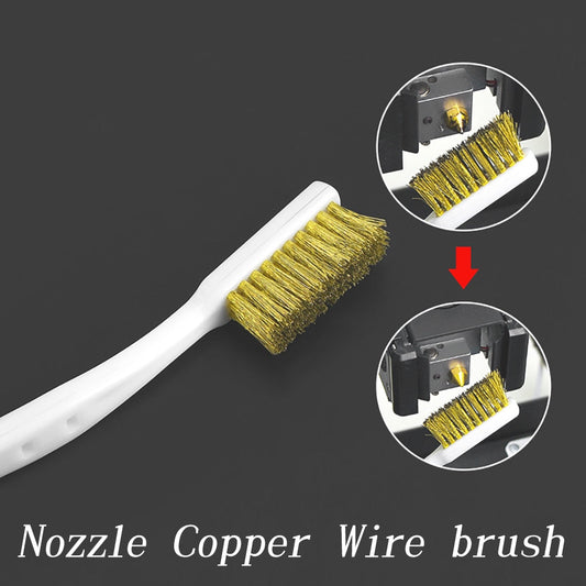 Custom 3D Printer Cleaner Tool Copper Wire Toothbrush Copper Brush Handle For Nozzle Heater Block Hotend Cleaning Hot Bed Parts