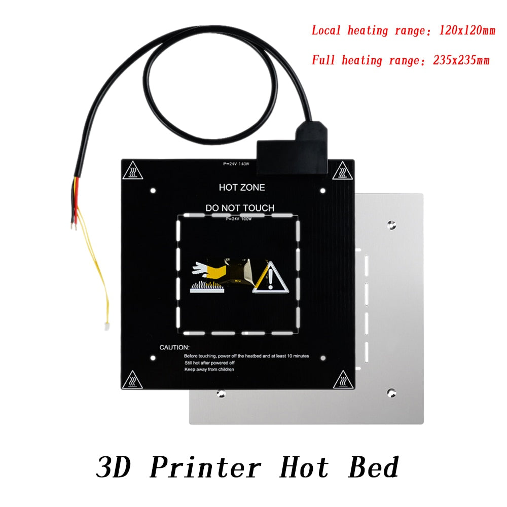 3D Printer Heated Bed Kit 24V Hot Bed MK3 Aluminum Plate 235x235x3 Support Local Heating For Ender3 V2 BLU-3 customize