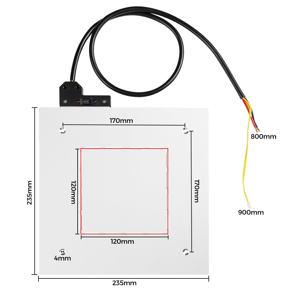 3D Printer Heated Bed Kit 24V Hot Bed MK3 Aluminum Plate 235x235x3 Support Local Heating For Ender3 V2 BLU-3 customize