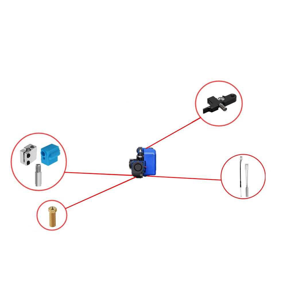 3D Printer Parts Genius Titan Extruder Nozzle Silicone Sleeve Thermal Resistor Heating Pipe Kit For 3D Printer Sidewinder X 1 customize