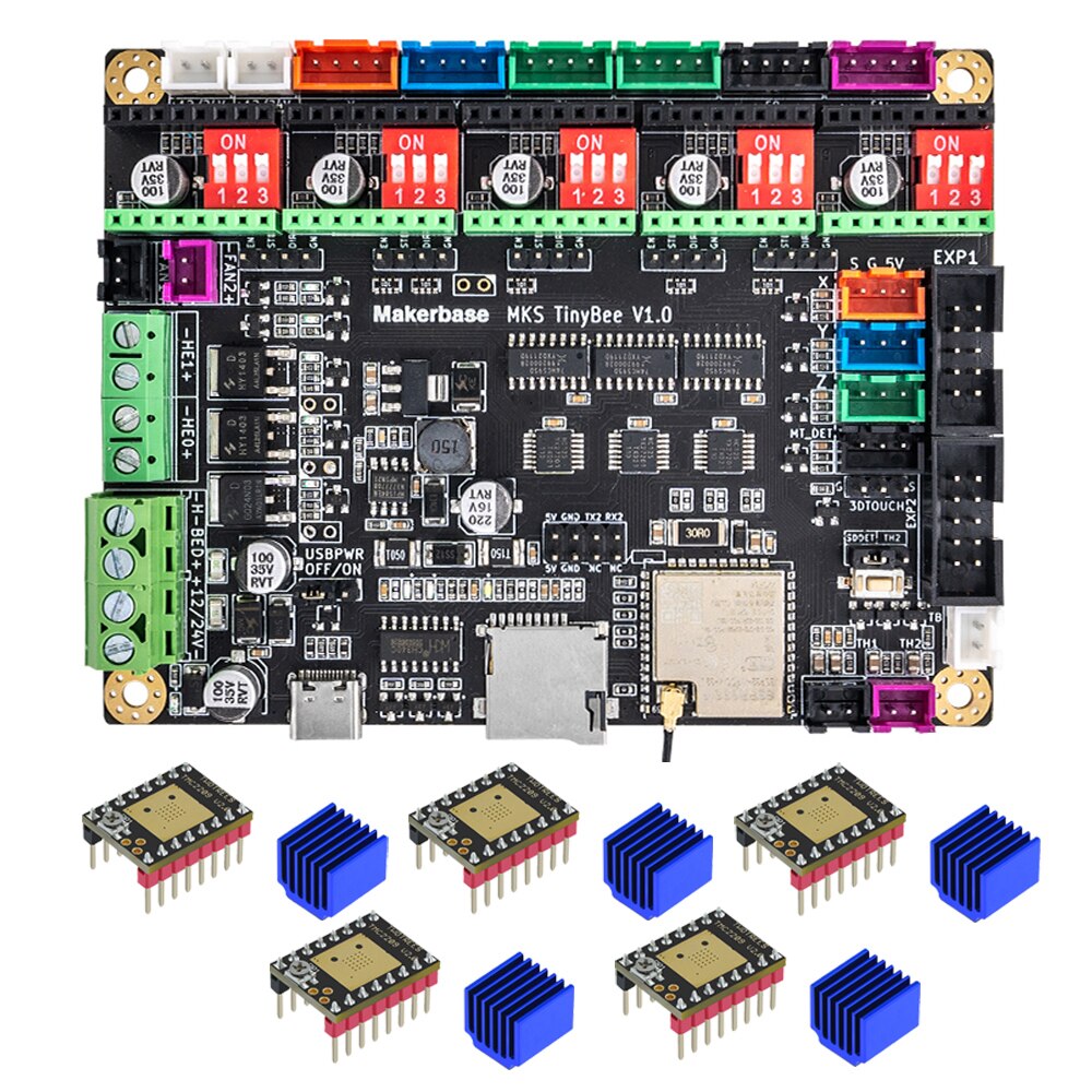 3D Printer Parts MKS TinyBee Motherboard Control Board ESP32 Fit Mini12864 3D Touch Wifi Control Compatible A4988 TMC2209 Driver customize