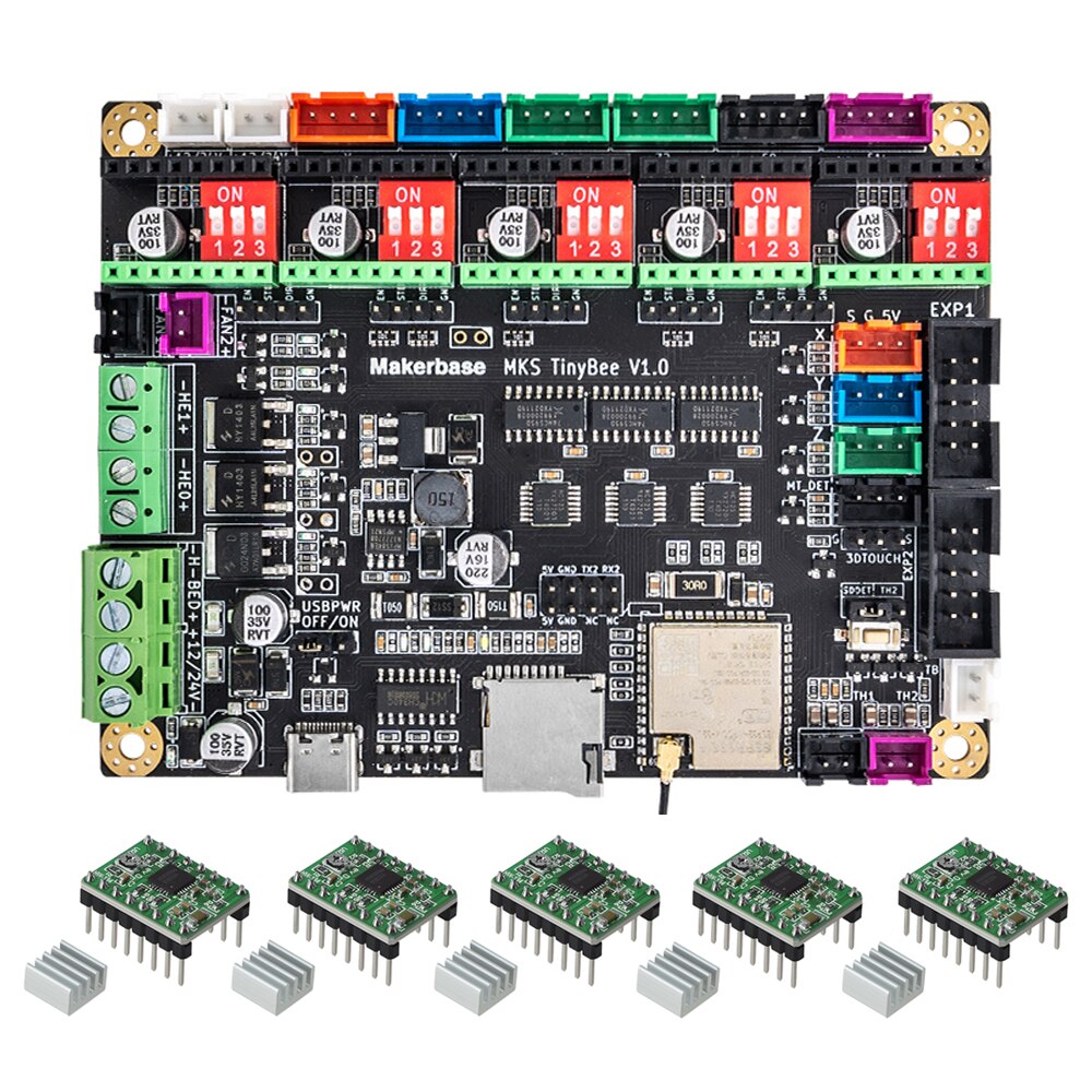 3D Printer Parts MKS TinyBee Motherboard Control Board ESP32 Fit Mini12864 3D Touch Wifi Control Compatible A4988 TMC2209 Driver customize