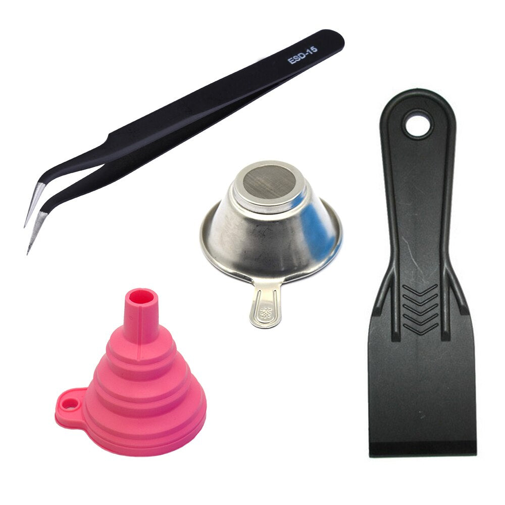 Custom 3D Printer parts Silicon Funnel+Metal UV Resin Filter Cup+tweezers+SLA Resin Special Tool Shovel for Photon DLP Parts