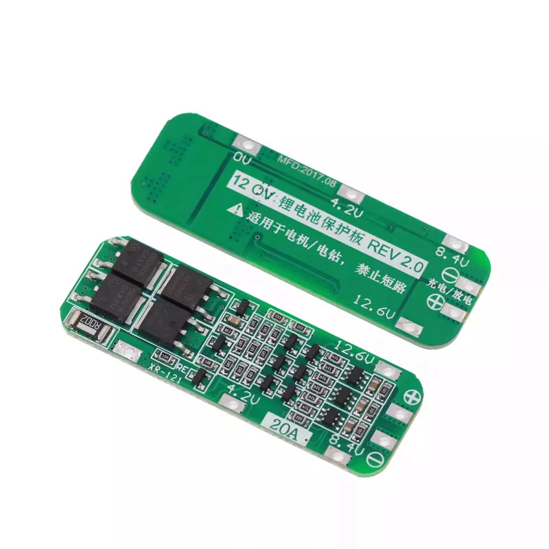 Custom 3S 20A Li-ion Lithium Battery 18650 Charger PCB BMS Protection Board For Drill Motor 12.6V Lipo Cell Module 64x20x3.4mm