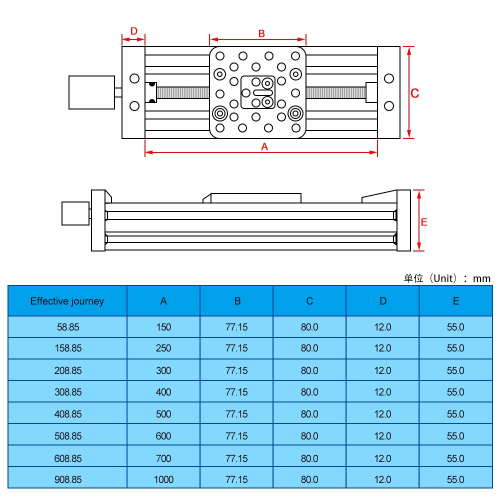 3d Printer Z-axis Lead Screw T8 Z Axis Diy C-beam CNC Sliding Table 200mm 250mm 500mm Linear Actuator Bundle Kit customize