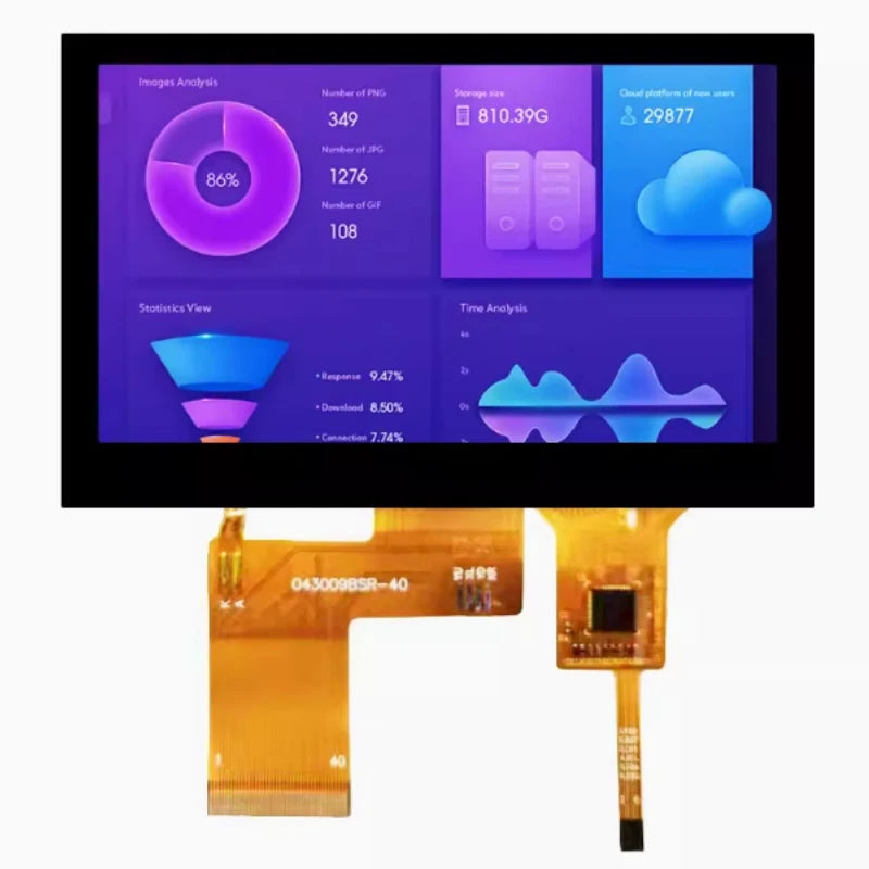 Custom 4.3 inch TFT LCD screen RGB interface 480x272 high-definition IPS plug-in 40PIN with capacitive touch