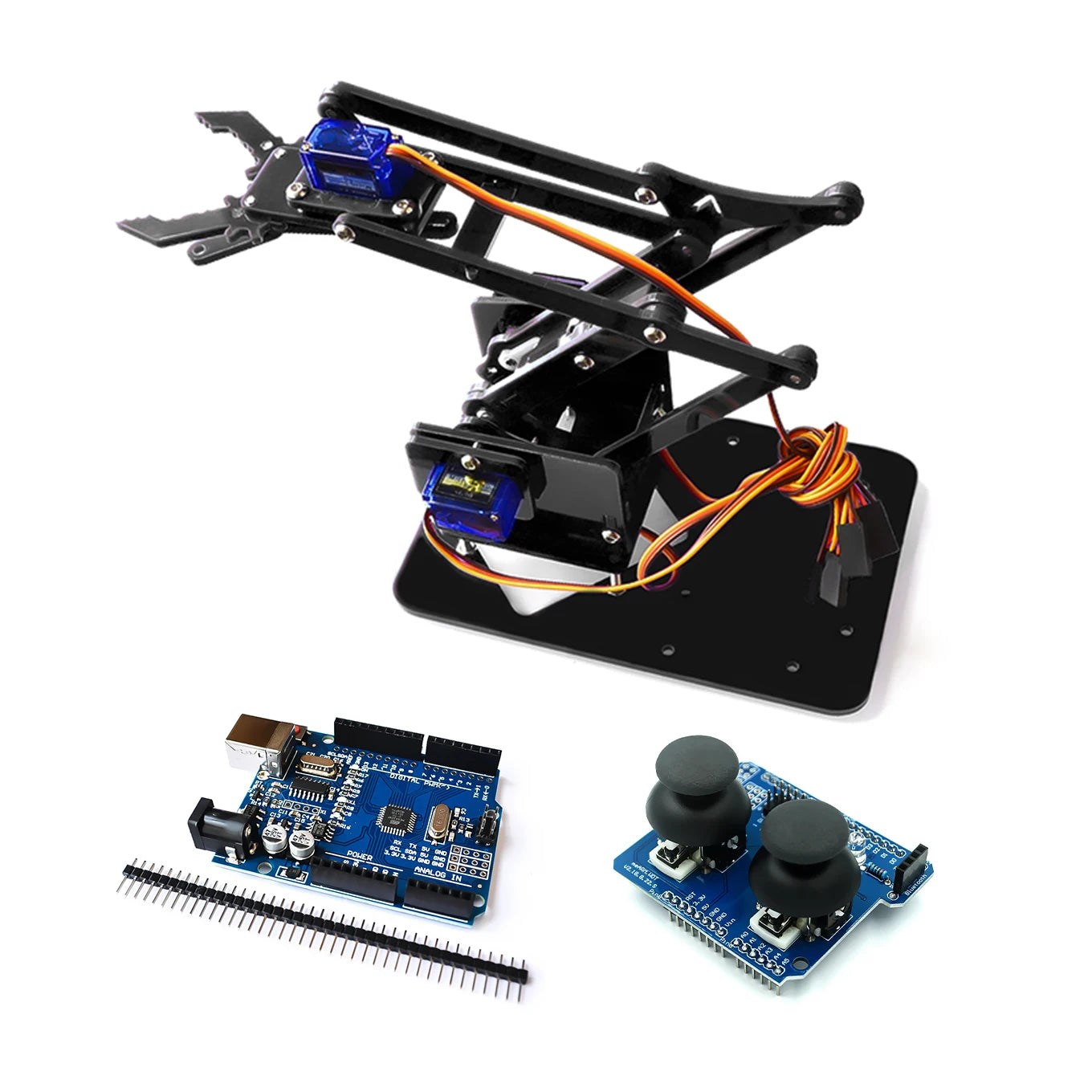 Custom  4 DOF Unassembly Acrylic Mechanical Arm Robot Manipulator Claw for Arduino Maker Learning DIY Kit Robot