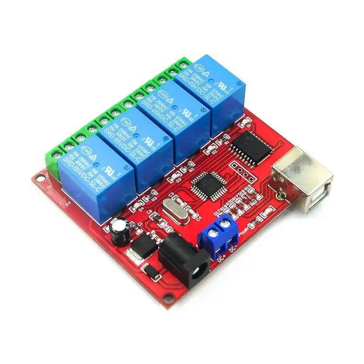 Custom  4 channel 5V /12V/24V computer USB control switch drive free relay module PC intelligent controller