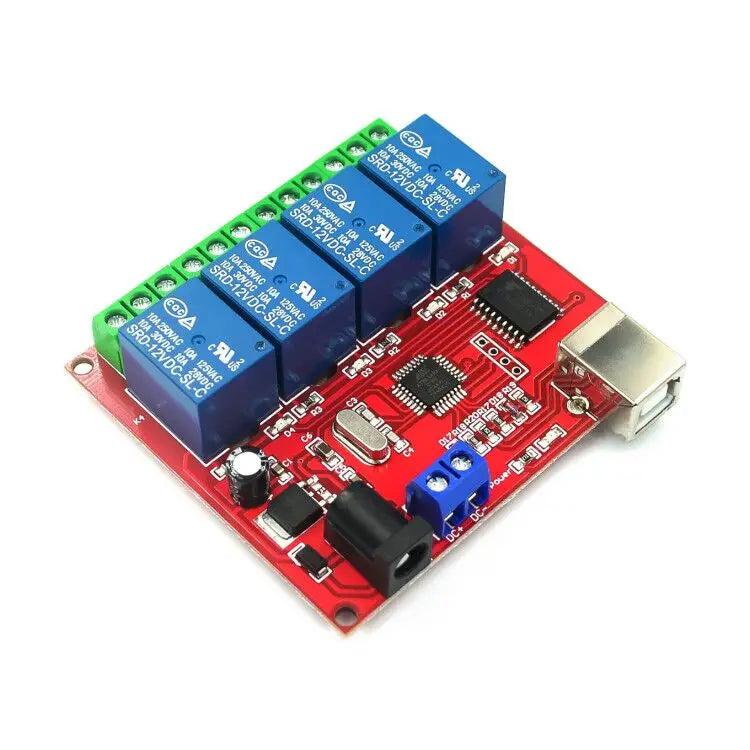 Custom  4 channel 5V /12V/24V computer USB control switch drive free relay module PC intelligent controller