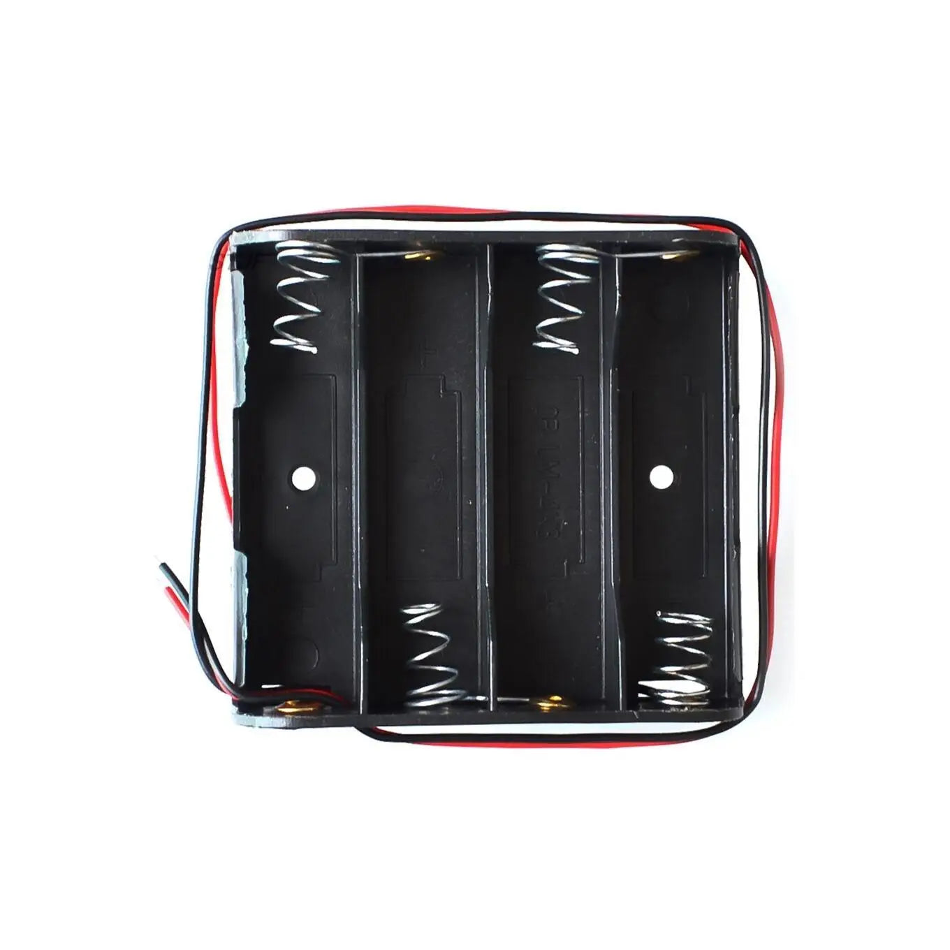 Custom 4 x AA Battery Storage Case Plastic Box Holder with 6'' Cable Lead for 4pcs AA Batteries for Soldering Connecting Black