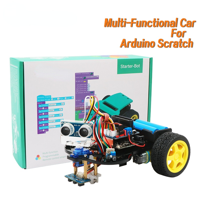 Custom For Arduino R3 smart robot car starter kit, support iOS/Android, Ps2, WiFi IR control for Arduino Diy kit, with tutorial