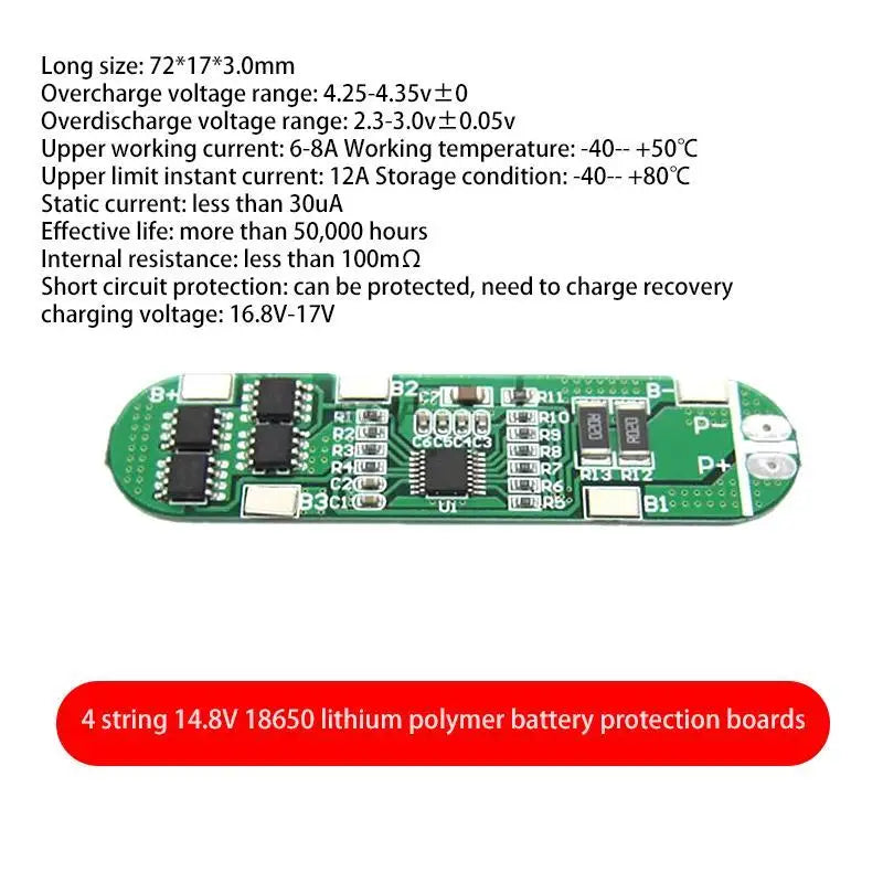 Custom 4S 12A 16v Li-ion 18650 BMS PCM battery protection board bms pcm for li-ion lipo battery cell pack