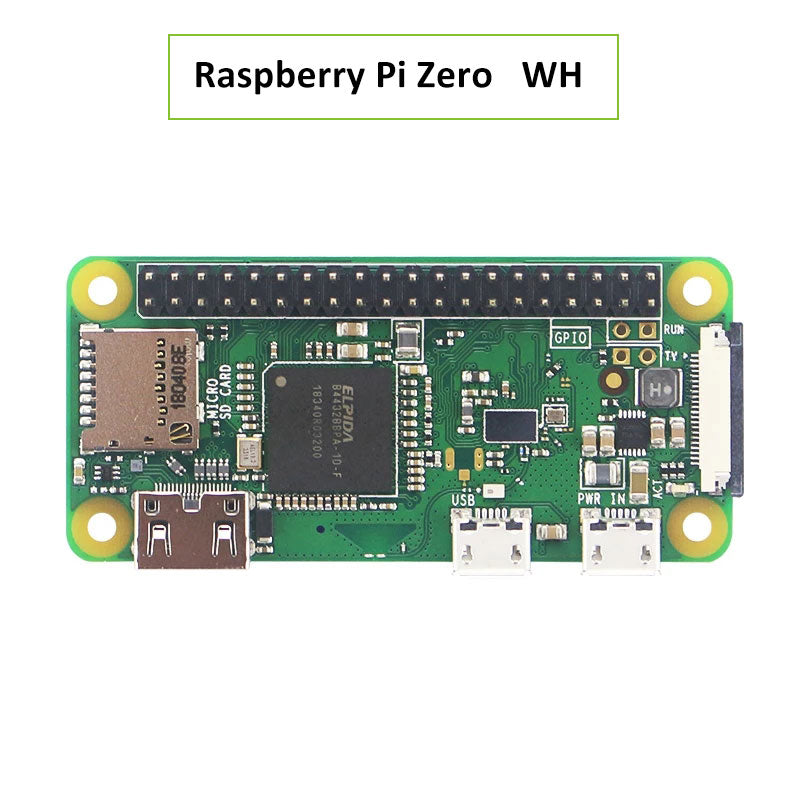 Raspberry Pi Zero WH WiFi 40Pin Pre-soldered GPIO Headers + Acrylic Case + Heat Sink + Power Supply for Pi Zero W H customize