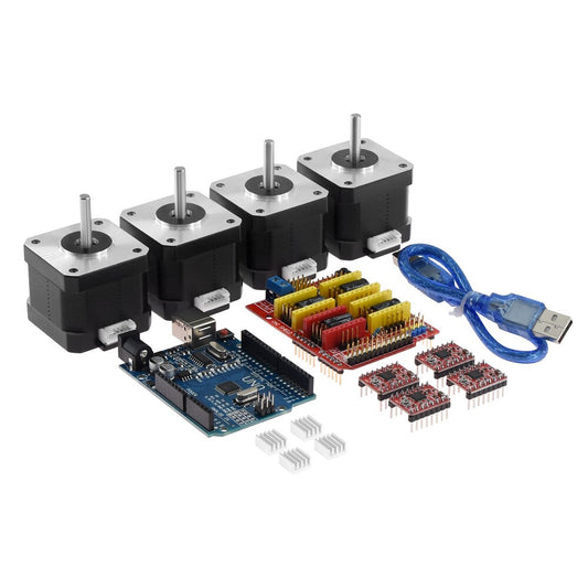 4pcs 4-lead Nema17 Stepper Motor 42 motor+ cnc shield v3 engraving machine 3D Printer+ 4pcs A4988 driver expansion board UNO R3 customize