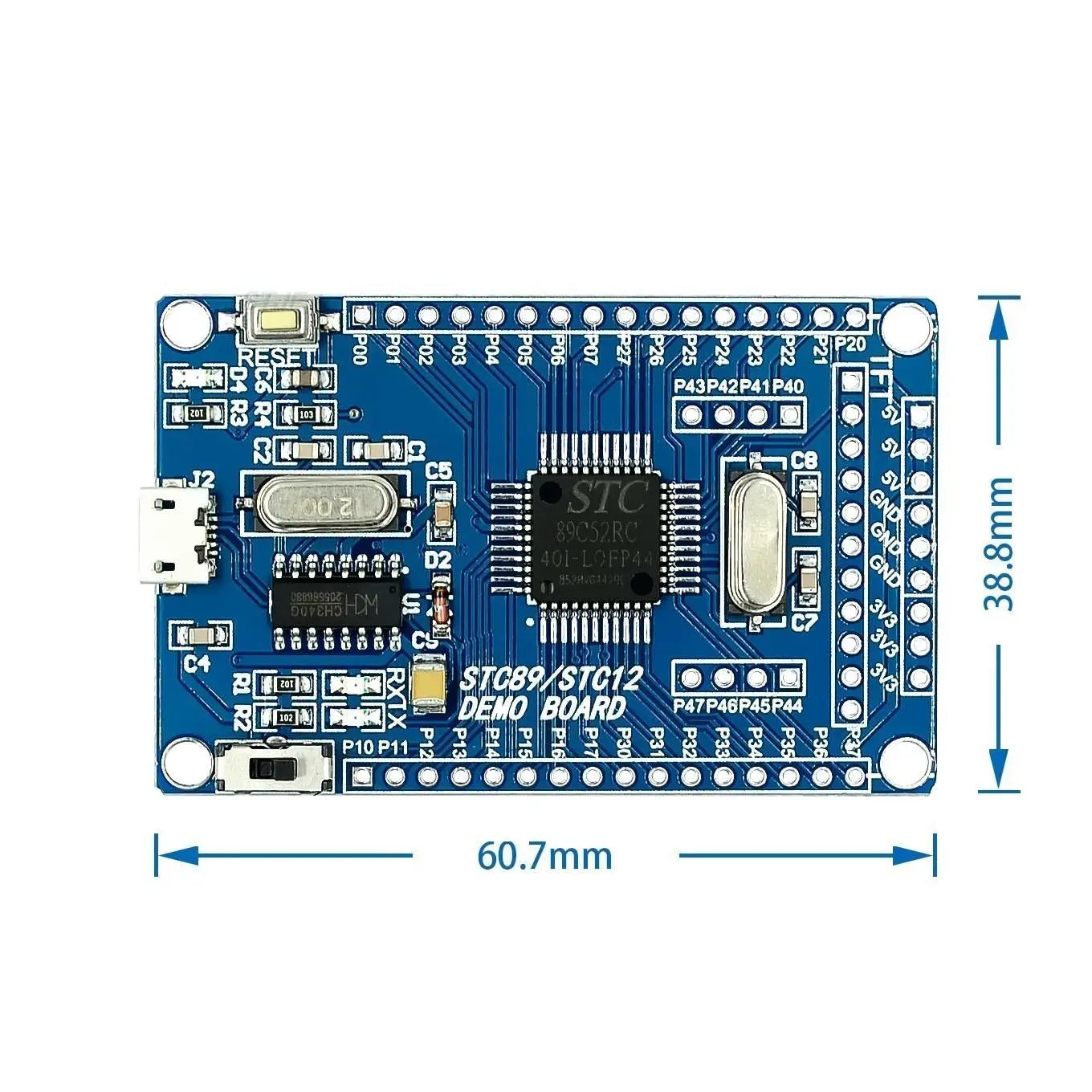 Custom  51 Microcontroller 51 small system board For STC89C52 STC51 System Development Board