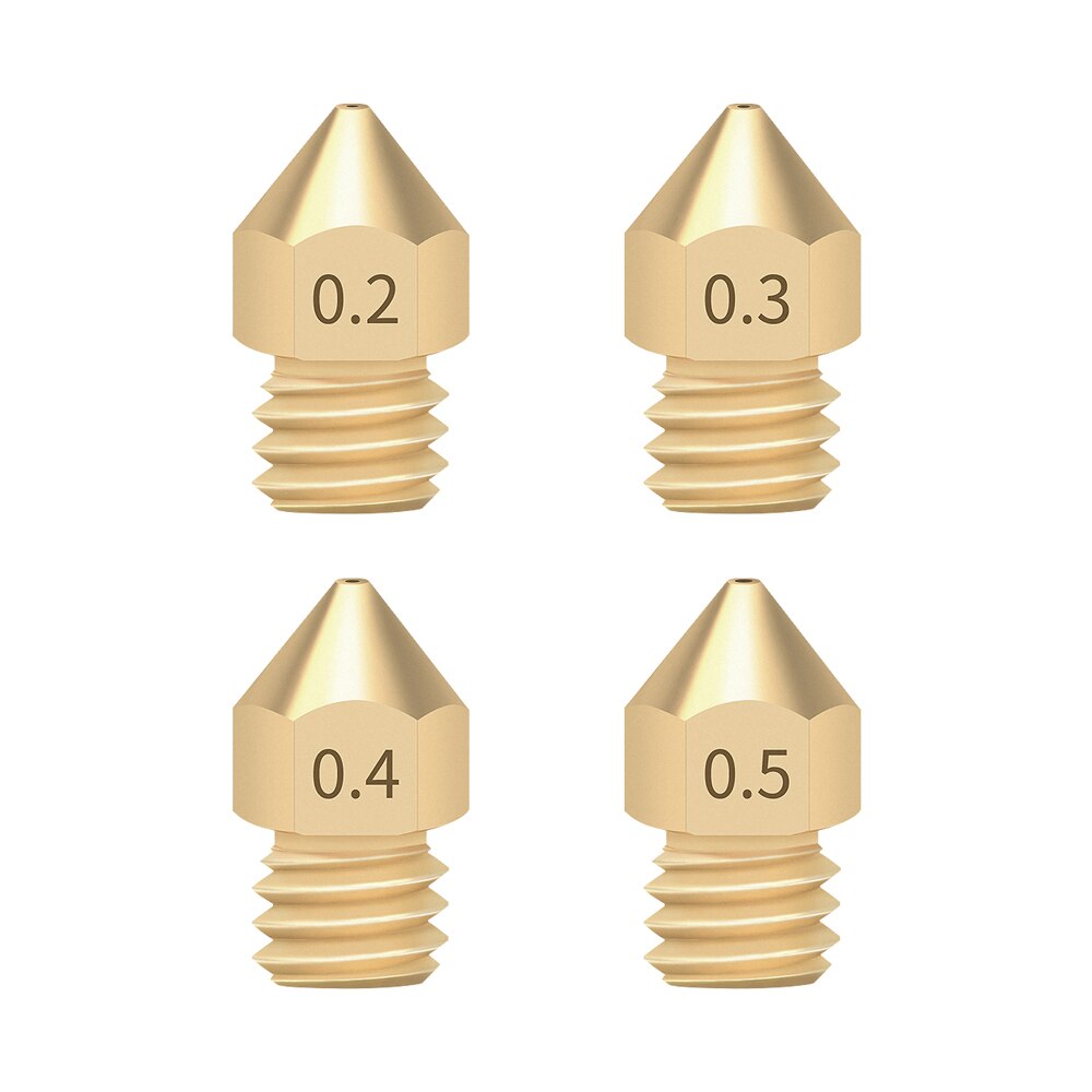 Custom 5PCS 3D Printer MK8 Nozzle Accessory 0.4mm For CR-10 For Ender 3 For Anet A8 for Creality CR-10 CR-10S S4 S5 for 3D printer