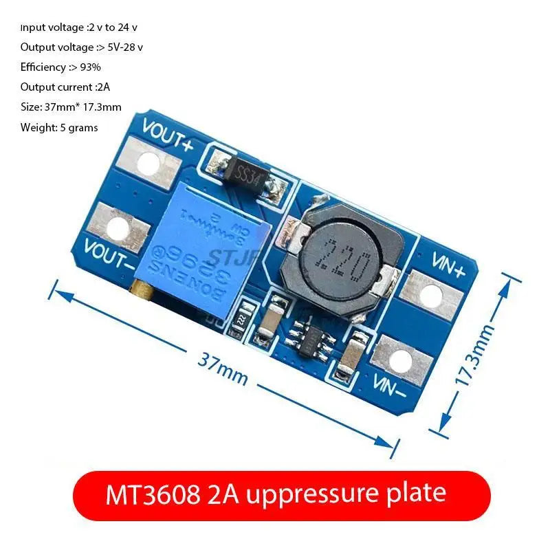 Custom 5PCS MT3608 DC-DC Step Up Converter Booster Power Supply Module Boost Step-up Board MAX output 28V 2A