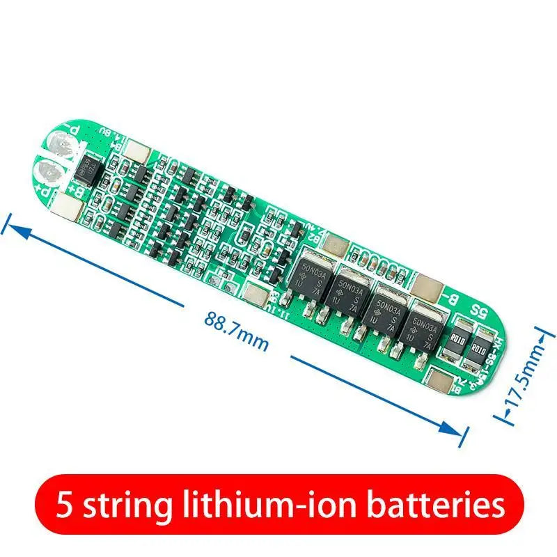 Custom 5S 18.5V 18650 Lithium Battery Protection Board Anti-overcharged over-discharge 21V Solar Lighting Li-ion Lipo 5 Pack 15A 25A