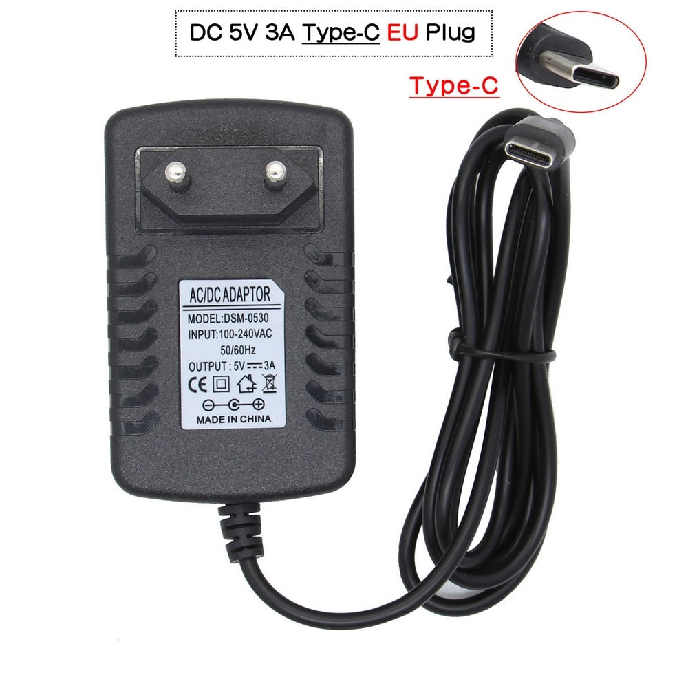5V 3A Type-C Power Adapter  +  X825 V2.0 2.5 inch SATA HDD/SSD Board for Raspberry Pi 4 Model B