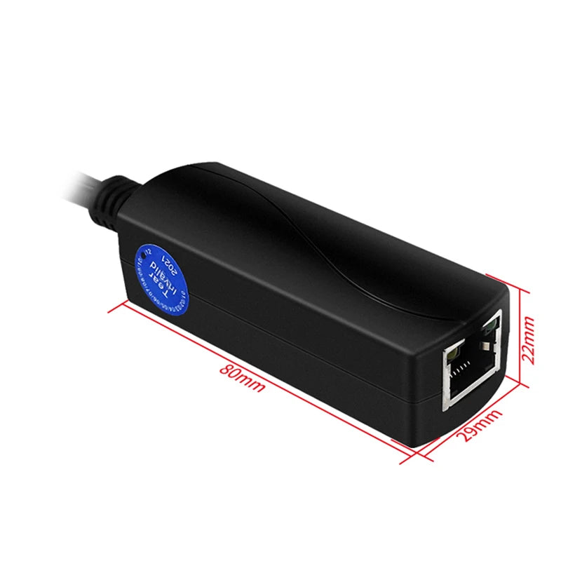 Custom 5V 4A     Pi 5 PoE Splitter 10/100/1000MB Network Gigabit IEEE 802.3 af/at Type-C to PoE for Pi 5 Pi5