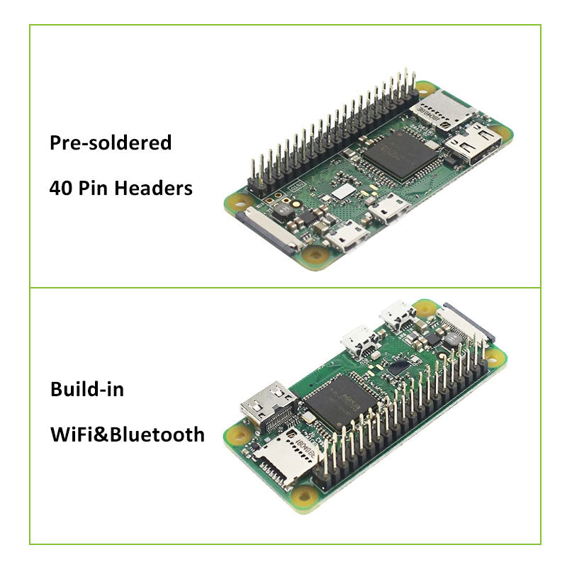 Raspberry Pi Zero WH 1GHz 512Mb RAM Board Build-in Wireless WiFi with 40Pin Pre-Soldered GPIO Headers RPI Zero WH customize